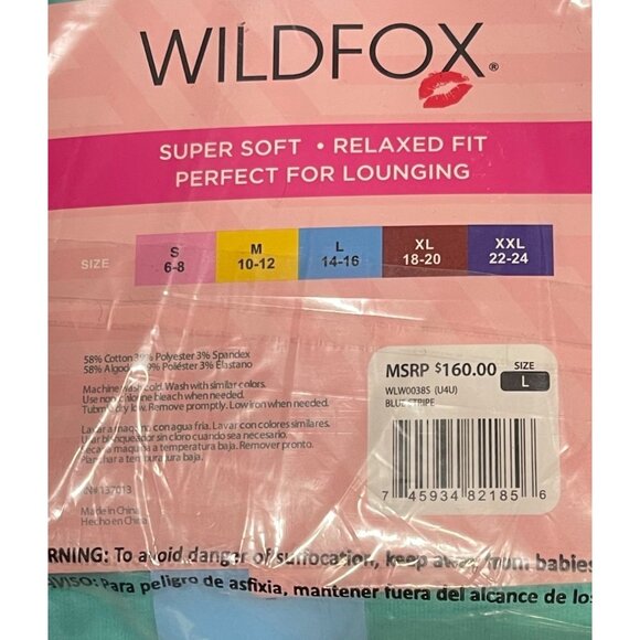 Wildfox $160 Lounge Set Striped Womens Large Sweatshirt & Shorts NWT - Picture 7 of 7